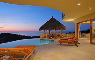 Sunset by the pool
